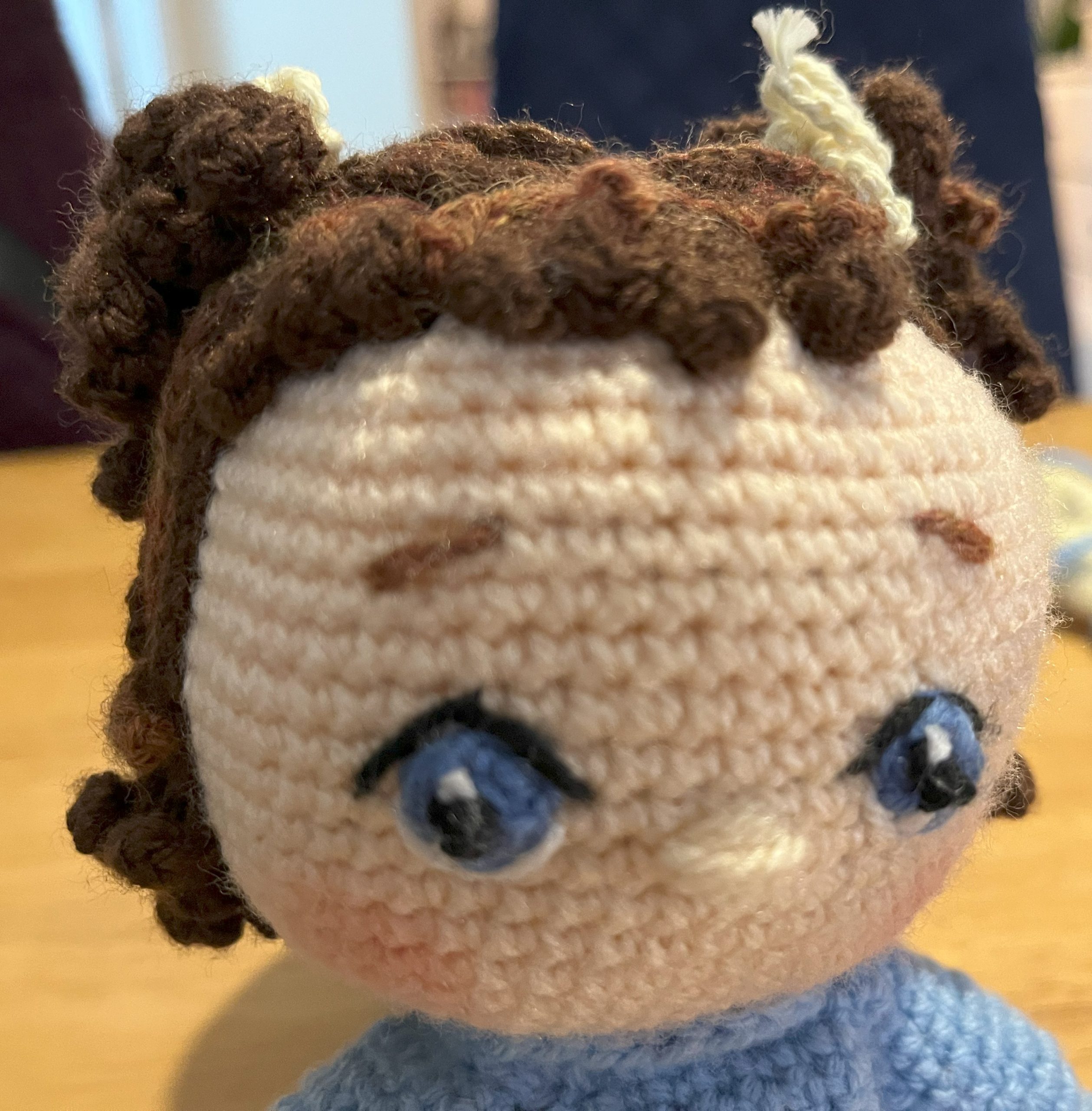 Unique, personalised bespoke 'mini me' hand crafted crocheted doll £60