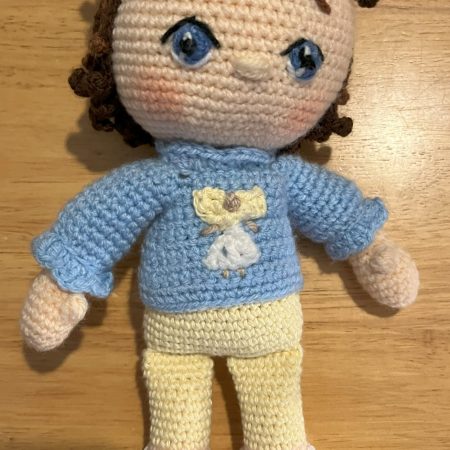 Unique, personalised bespoke 'mini me' hand crafted crocheted doll £60