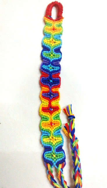 Funky Rainbow Wave Bracelet - Handmade