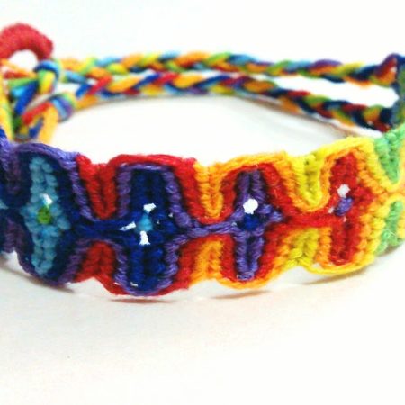 Funky Rainbow Wave Bracelet - Handmade