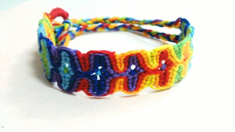 Funky Rainbow Wave Bracelet - Handmade