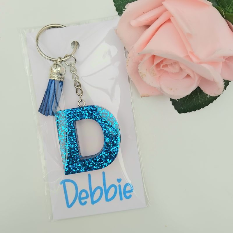 Resin initial keyring, resin glitter initial keyring,resin initial keychain, resin letter keyring