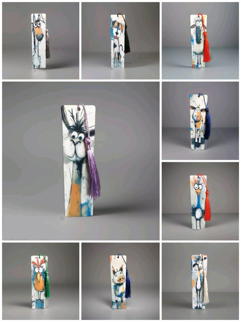 Funny, Crazy Animal Aluminum Bookmarks,Reading,Books, Gift, Present, Birthday,