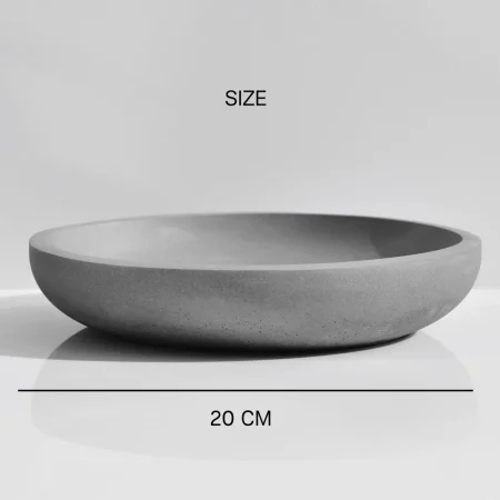 Handmade Shallow Concrete Bowl - Round Cement Textured Plate | Steel Grey Beton Modern Key Bowl - Image 7