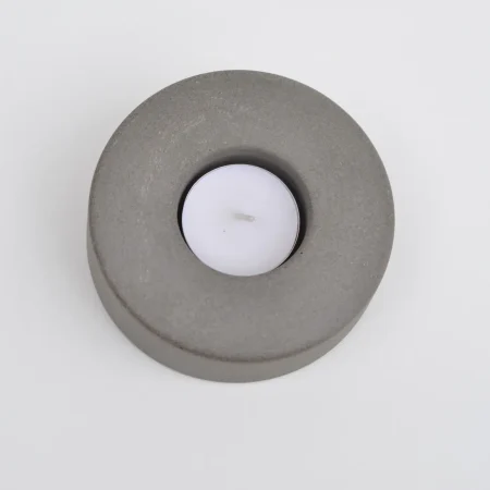 Handmade Concrete Tealight Holder - Grey Cylindrical Candle Holder | T-Light Holder - Image 6