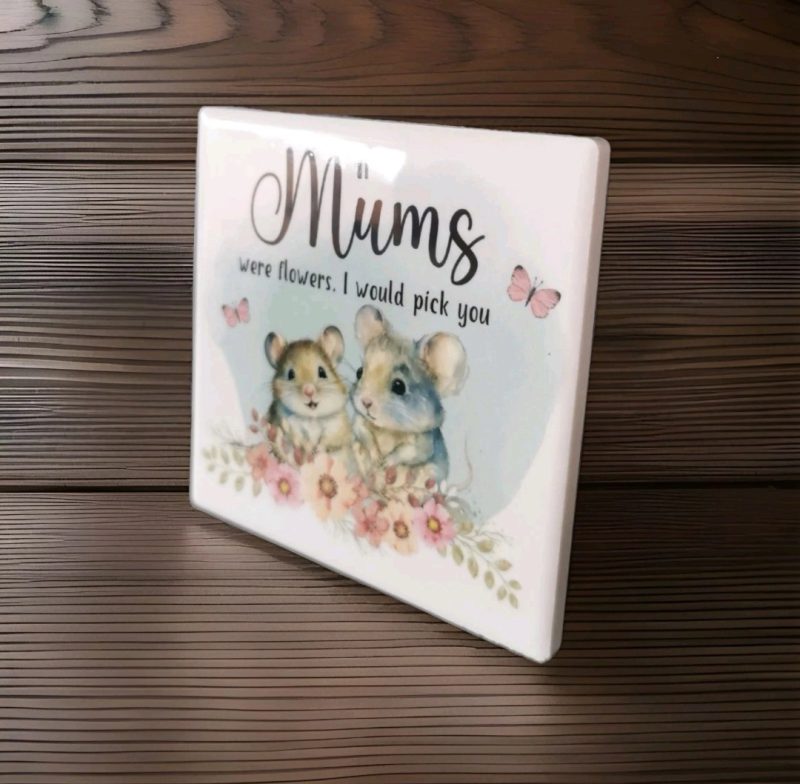 Beautiful Mothers Day Ceramic Coaster, Gift Idea