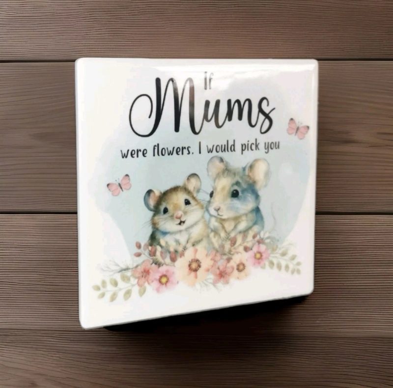 Beautiful Mothers Day Ceramic Coaster, Gift Idea