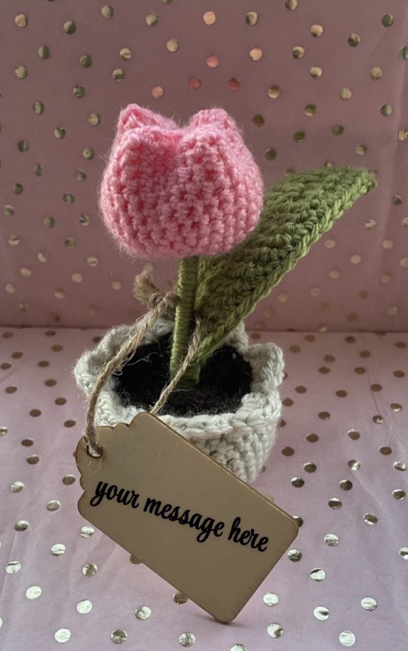 Tulip Pot with Personalised Message