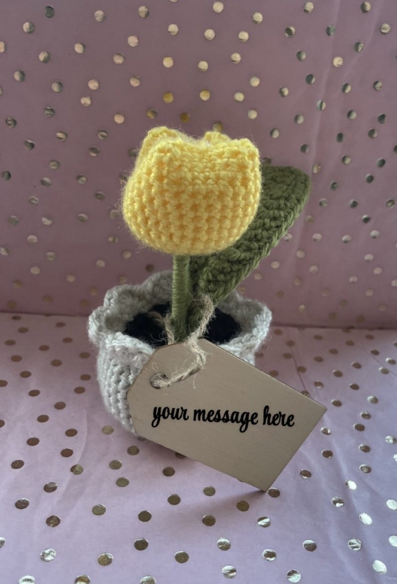 Tulip Pot with Personalised Message