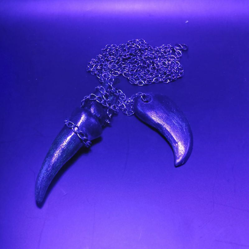 Hunter's Charms - Basilisk | polymer clay pendant | fang and claw | LARP/cosplay