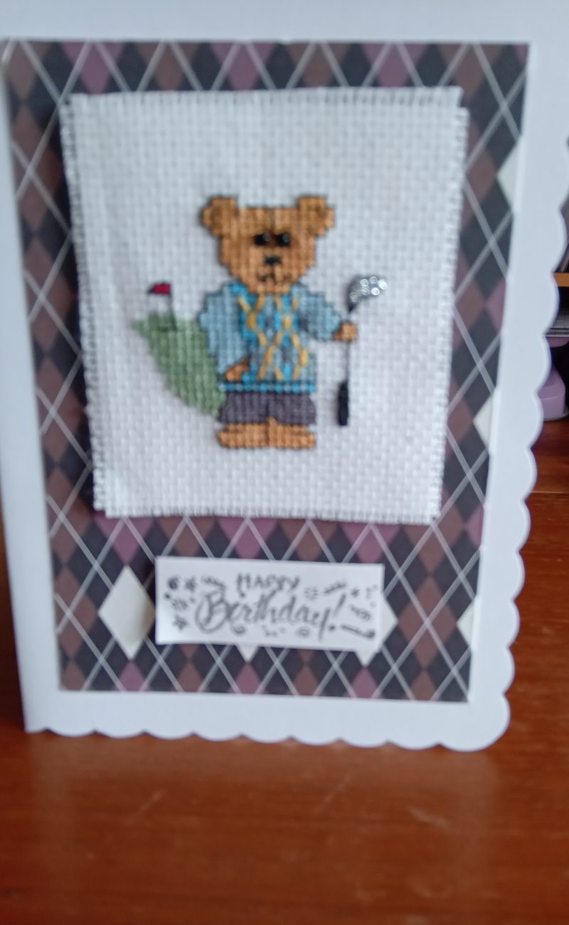 Golfer's Birthday Card - Paisley Pattern