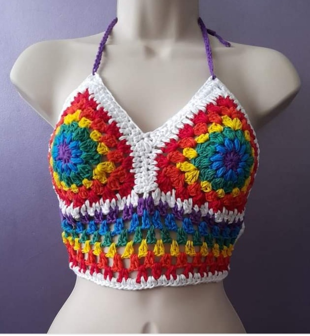 Pride Crochet festival top size 12