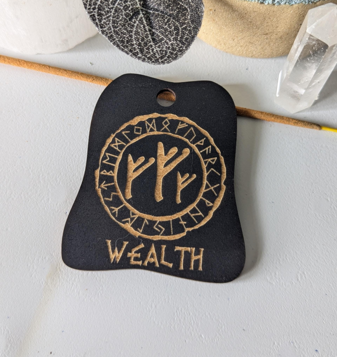 Handmade Wooden Runes hanging Ornaments Viking Nordic