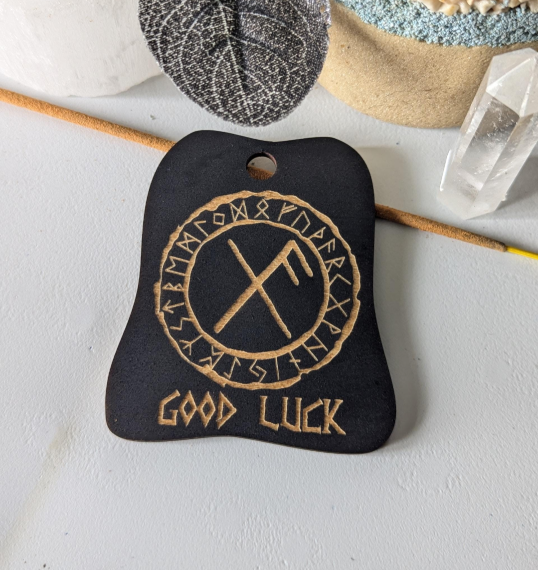 Handmade Wooden Runes hanging Ornaments Viking Nordic