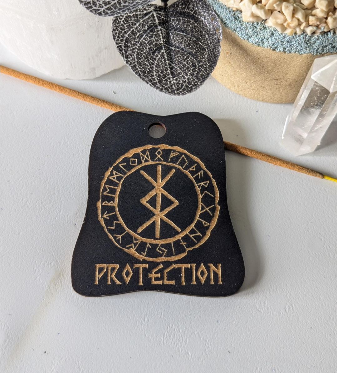 Handmade Wooden Runes hanging Ornaments Viking Nordic