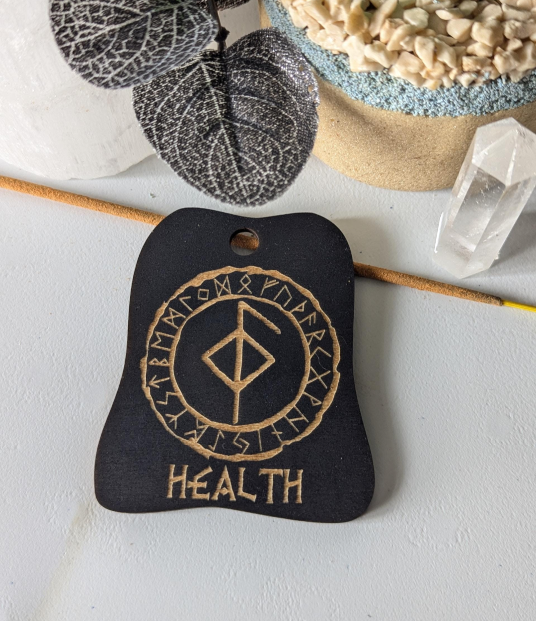 Handmade Wooden Runes hanging Ornaments Viking Nordic