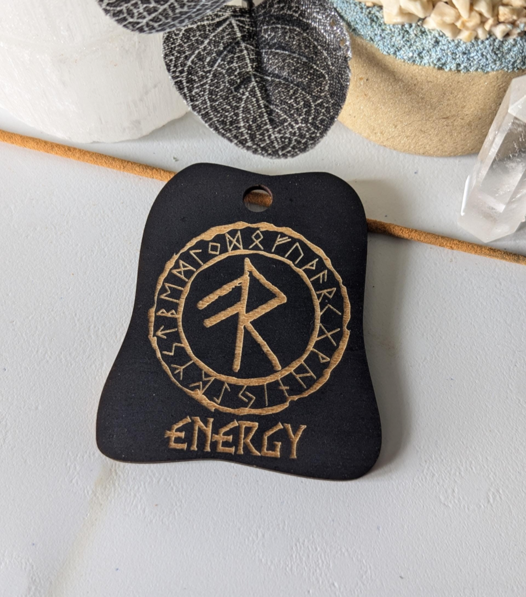 Handmade Wooden Runes hanging Ornaments Viking Nordic