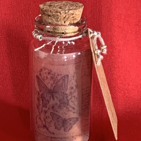 Lovely handmade sterling silver earrings with hematite coloured beads and spear drops in a bottle