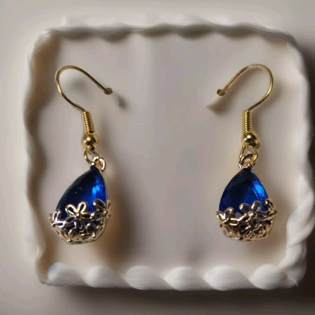 Blue earrings.