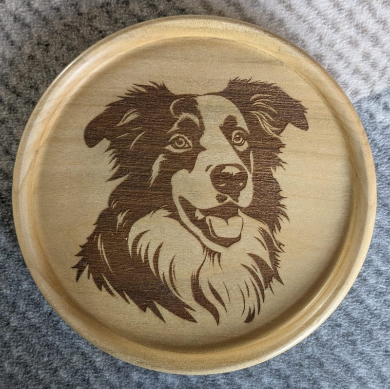 Hand turned wooden decorative plate in beech or tulip