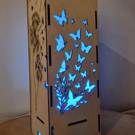 Butterflies laser cut table night light - USB powered - 29 cm tall