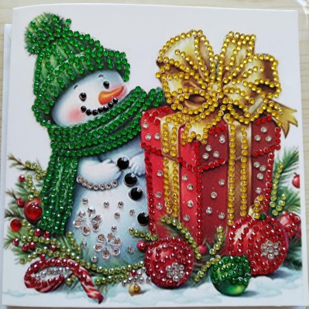 Diamond art - greeting card -snowman - Christmas