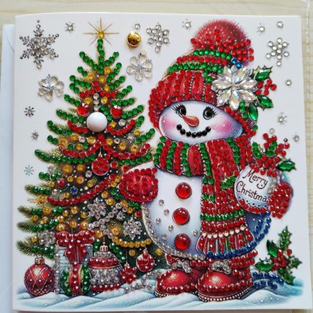 Diamond art - greeting card -snowman - Christmas