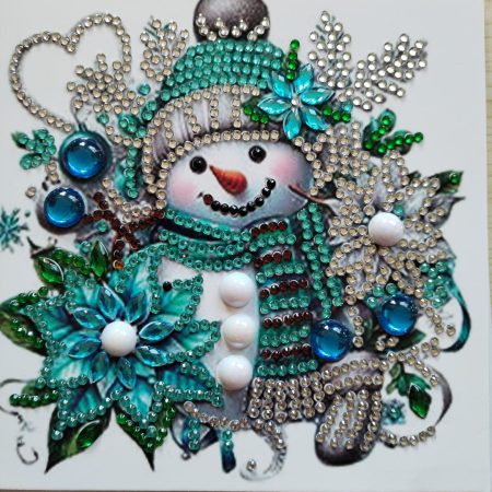 Diamond art - greeting card -snowman - Christmas