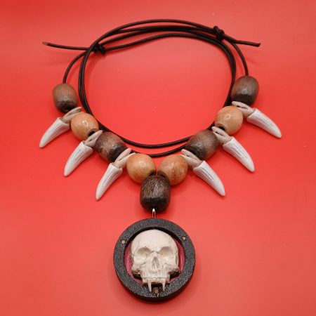 Hunter's Charms - Vampire Slayer's Talisman | resin clay pendant | Skull, Fangs | LARP, cosplay