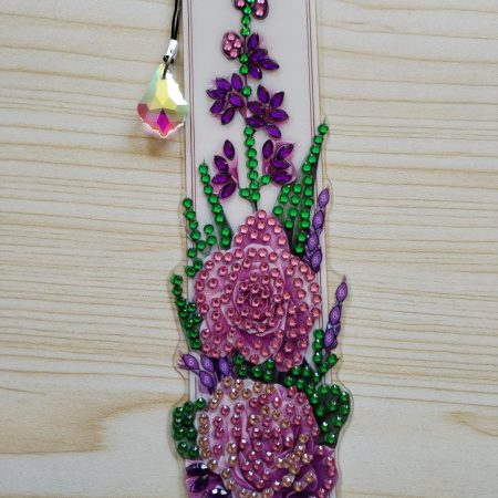 Diamond art theme - bookmark - flower theme
