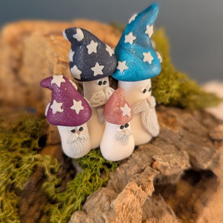 mini mushroom family group of 'magic' mushrooms