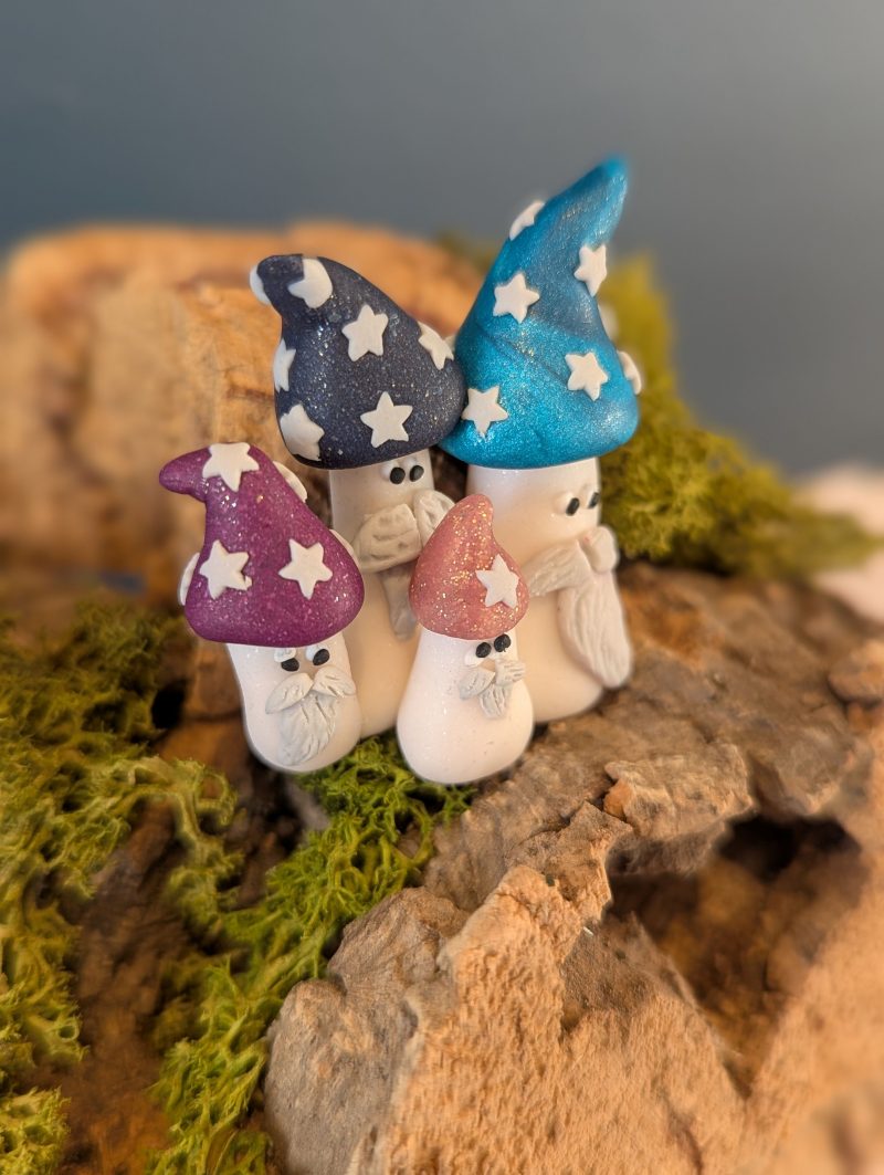 mini mushroom family group of 'magic' mushrooms