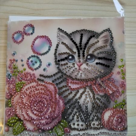 Diamond art - greeting card - Cat theme