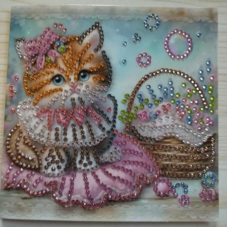 Diamond art - greeting card - Cat theme
