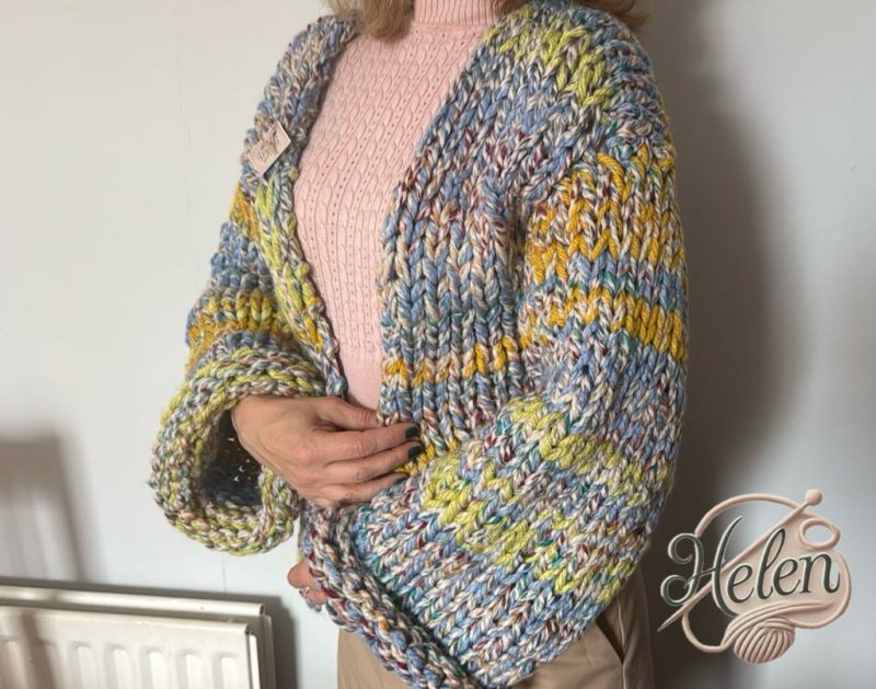 Chunky knit wool cardigan
