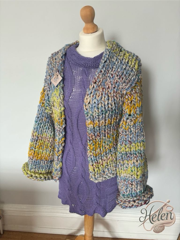 Chunky knit wool cardigan