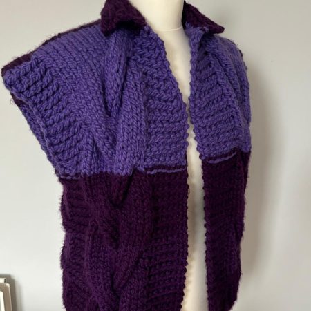 Chunky hand knitted vest cardigan