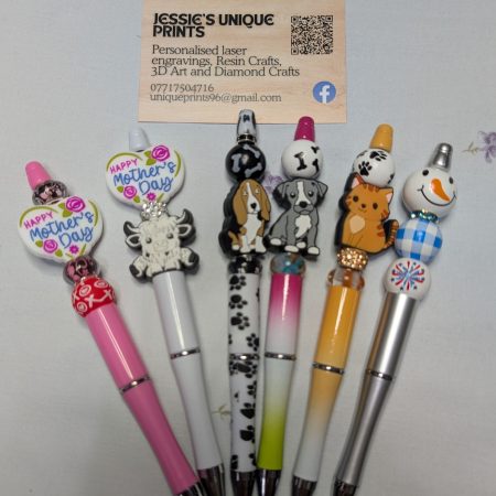 Bead pens, pencils and bookmarks