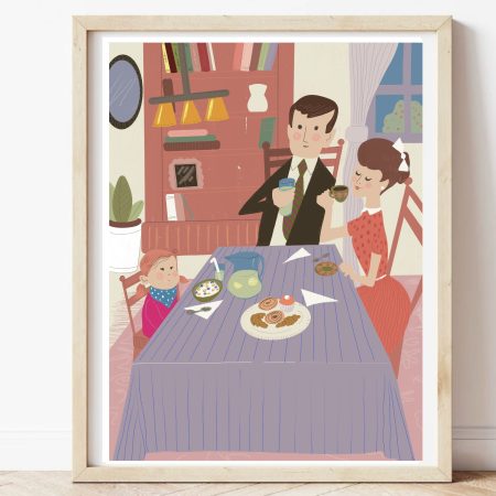 Family breakfast illustration | Wall Art