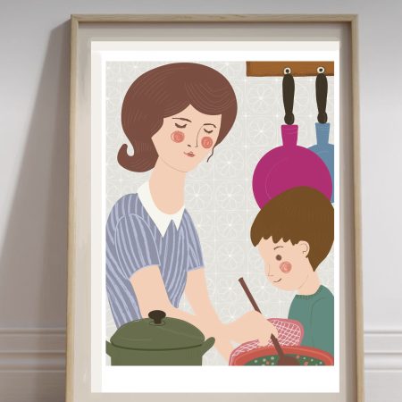 Mum is cooking illustration | Wall Art