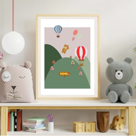 Whimsical flying teddy bear Art | Wall Art