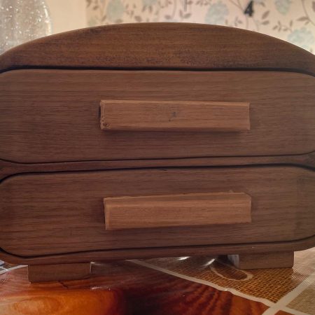 Harmony – Handmade Wooden Bracelet Holder | Walnut & Oak Jewelry Box with Velvet-Lined Drawers