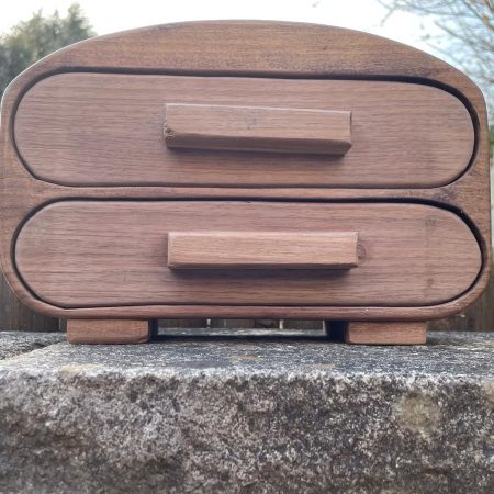 Harmony – Handmade Wooden Bracelet Holder | Walnut & Oak Jewelry Box with Velvet-Lined Drawers