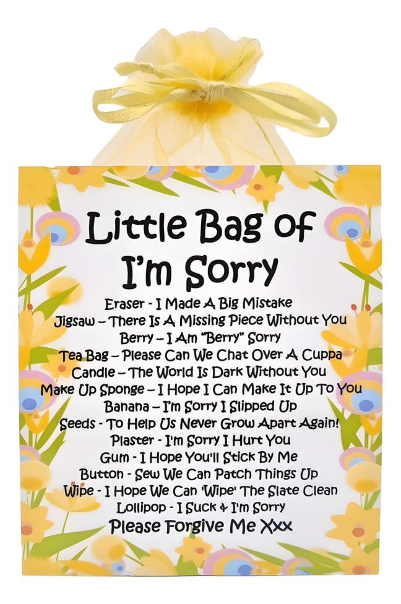 Little Bag of I’m Sorry ~ A Unique Way To Apologise | Sorry Gift | Sorry Cards | Apology Gift