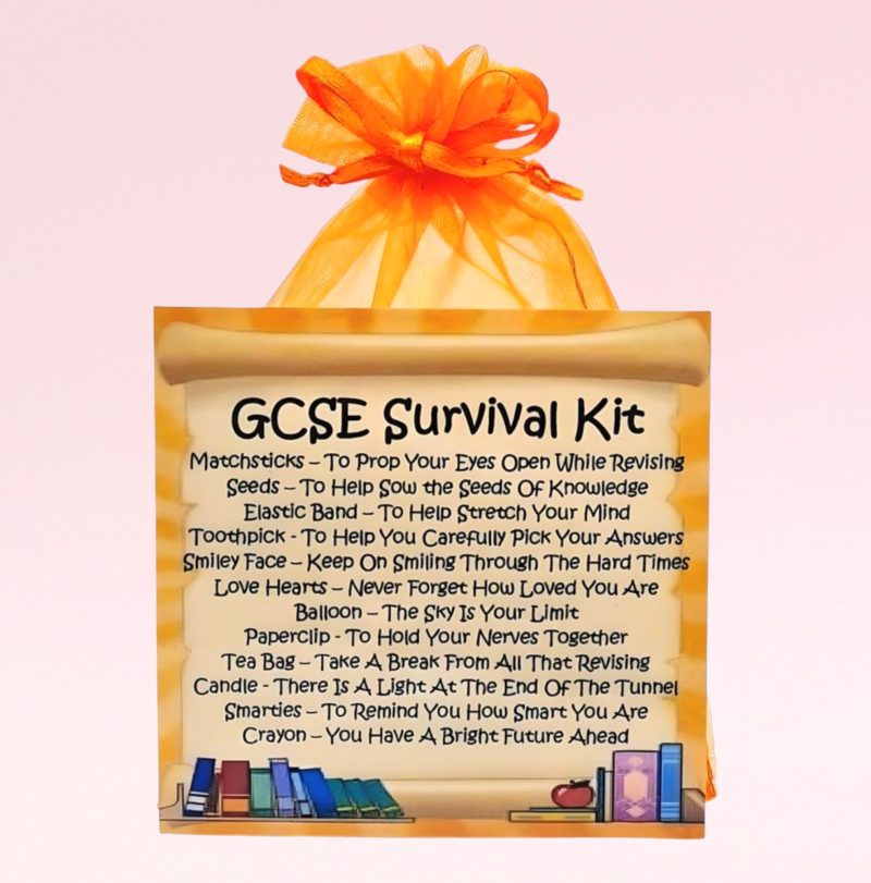 GCSE Survival Kit ~ Fun Novelty Gift and Card | Exam Good Luck Present | Good Luck Gift