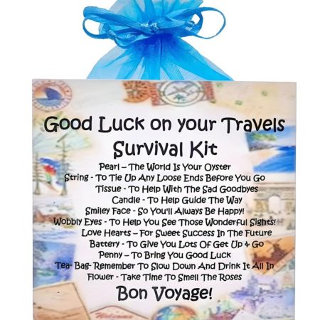Good Luck on Your Travels Survival Kit ~ Fun Novelty Gift | Good Luck | Goodbye Gift & Keepsake