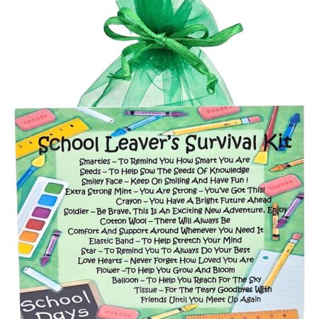 School Leaver's Survival Kit ~ Fun Novelty Gift & Card Alternative | Good Luck Gift