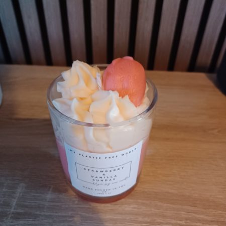 My Plastic Free World Strawberry & Cream Sundae Whipped Candle