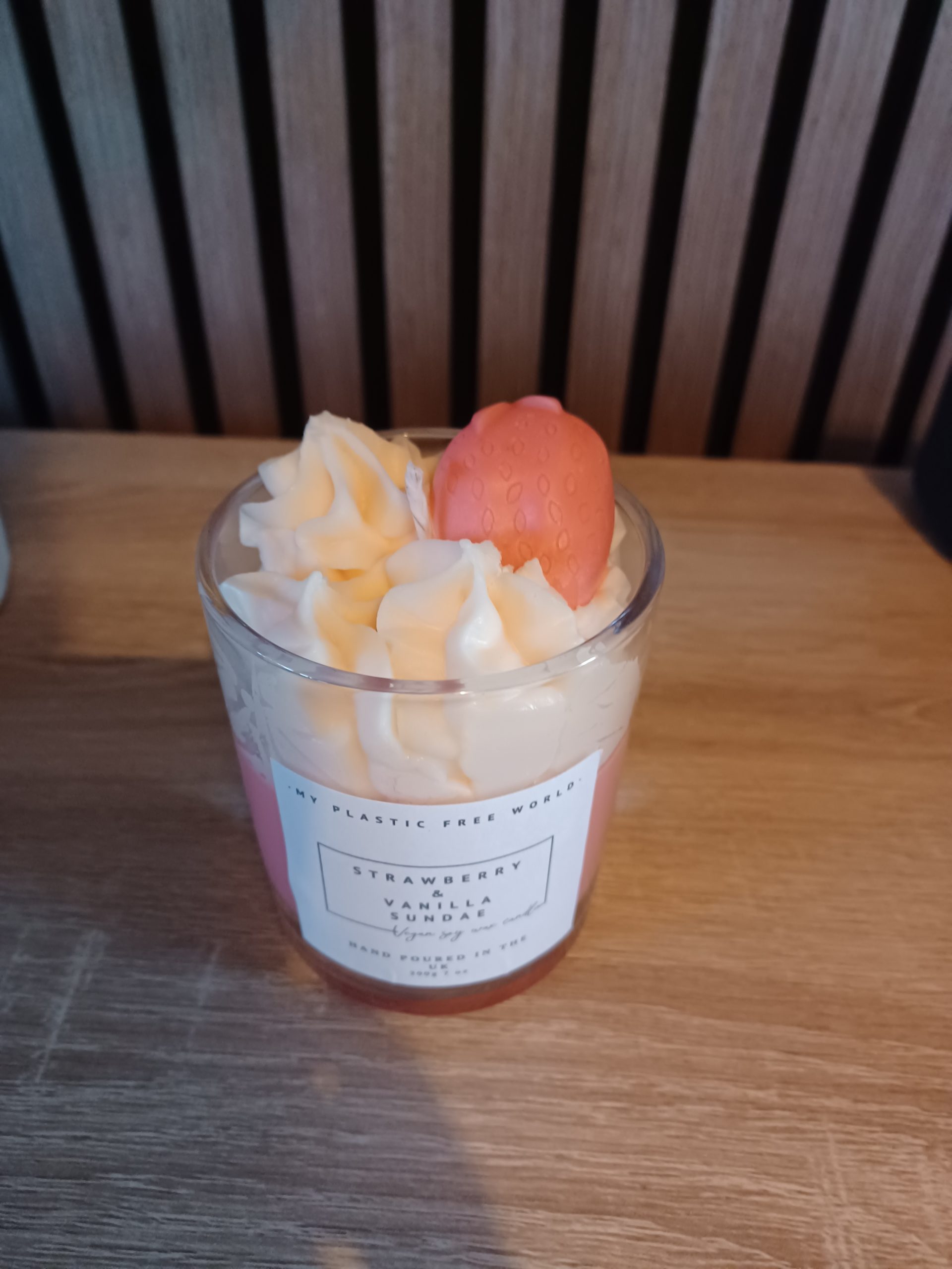 My Plastic Free World Strawberry & Cream Sundae Whipped Candle