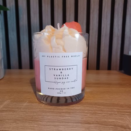 My Plastic Free World Strawberry & Cream Sundae Whipped Candle